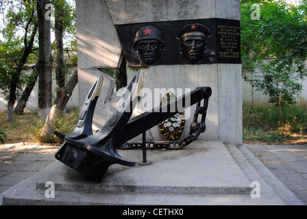 Ukraine. Die autonome Republik Krim. Feodossija. Denkmal zu Ehren der Teilnehmer des zweiten Weltkriegs. Sieg über Nazi-Deutschland. Stockfoto