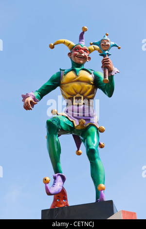 Bunte Jester Statue, New Orleans Stockfoto