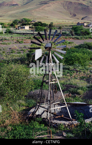 Wasserpumpe, Tal Mindelo-Calhau, Sao Vicente, Kap-Verde Inseln, Afrika Stockfoto