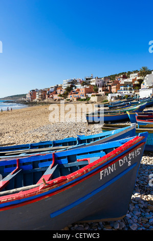 Stadtstrand in Taghazout, nördlich von Agadir, Marokko, Nordafrika Stockfoto