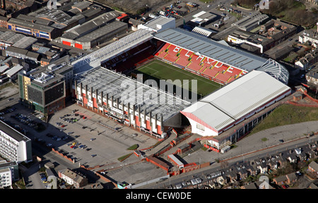 Luftaufnahme von Sheffield United FCs Bramall Lane Fußballstadion Stockfoto