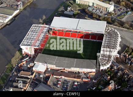 Luftaufnahme von Nottingham Forest FC City Ground in West Bridgford, Nottingham Stockfoto