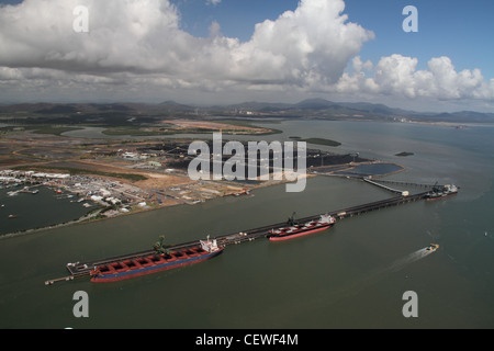 Gladstone, Queensland Luftaufnahme zeigt Kohle Verladehafen Stockfoto