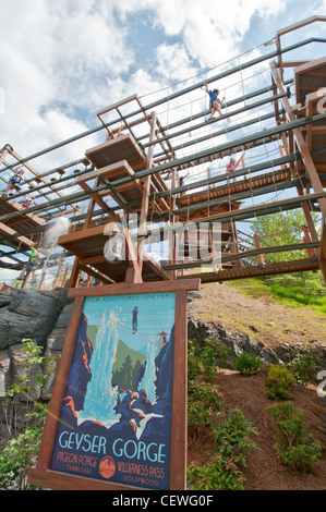 Tennessee, Pigeon Forge, Dollywood, Erlebnisberg-Hindernis-Parcours Stockfoto