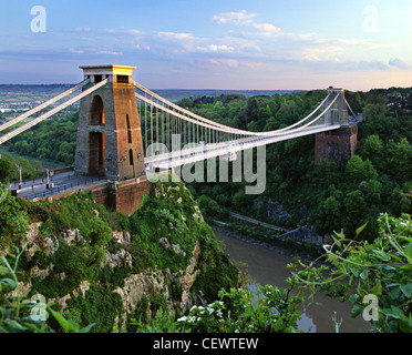 Clifton Suspension Bridge über den Fluss Avon. Designed by Isambard Kingdom Brunel, ist es ein Wahrzeichen und eine Note Stockfoto