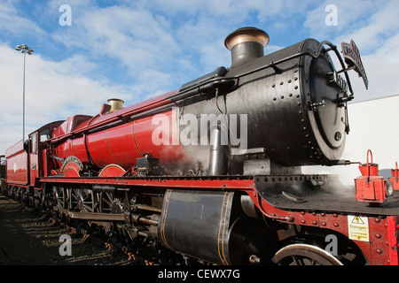 Die original Harry Potter Hogwarts Express Dampflok im National Railway Museum, York, UK Stockfoto