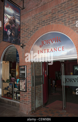 Jorvik Center Zeichen und Eingang, York, UK Stockfoto