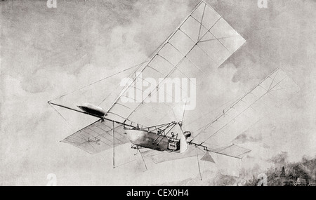 Die Langley Flugplatz Flugmaschine im Flug im 19. Jahrhundert. Von The Strand Magazine veröffentlicht 1897. Stockfoto