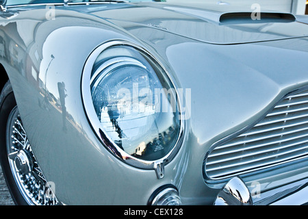 Karosserie auf Aston Martin DB5, James Bond Oldtimer Stockfoto