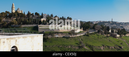 Israel-Jerusalem, Panoramic view Hagia Maria Sion Abtei Stockfoto