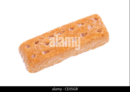 Shortbread Finger Keks auf weißem Hintergrund Stockfoto