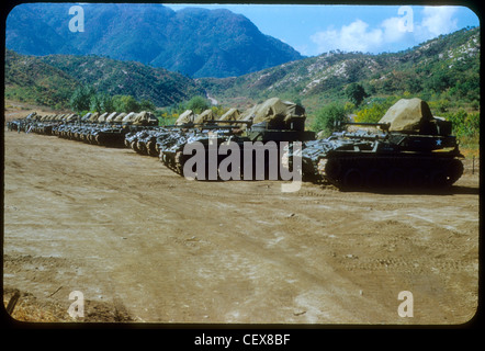 Panzer, die während des Koreakrieges aufgereiht. 1950er Jahren Amor Tank Einheit 2. Infanterie korea Stockfoto