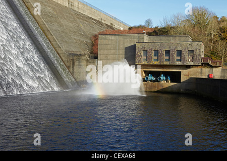 Llys y Fran Reservoir und Damm, West Wales, UK Stockfoto