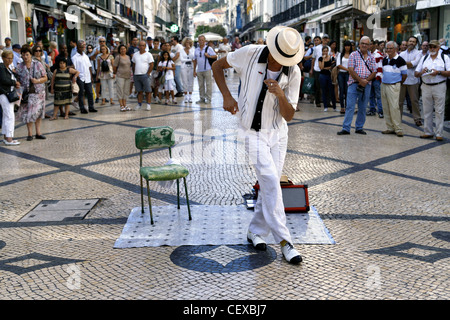 Straßenkünstler auf Rua Augusta Street, Lissabon, Portugal Stockfoto