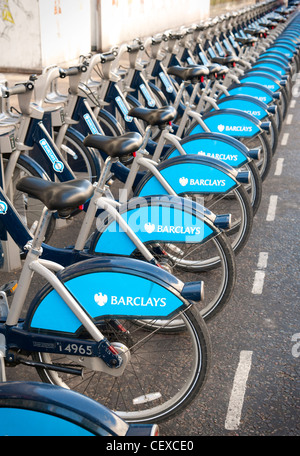 Barclays Boris Fahrradverleih in South East London UK. Transport for London Regelung Stockfoto