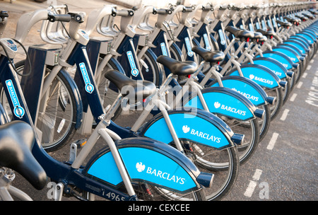 Barclays Boris Fahrradverleih in South East London UK. Transport for London Regelung Stockfoto