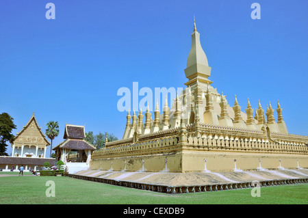 PHA That Luang, Golden Stupa, Vientiane, Laos Stockfoto