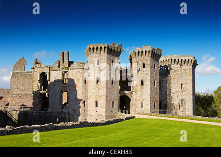 Raglan Castle, Monmouthshire, Wales, UK Stockfoto