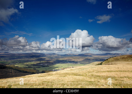 Ansicht der Brecon Beacons von Rhigos Berg, Süd-Wales, UK Stockfoto