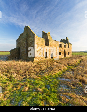 Die Ruinen des Low-Chibburn-Haus in der Nähe von Druridge Bay an der Küste von Northumberland, England Stockfoto