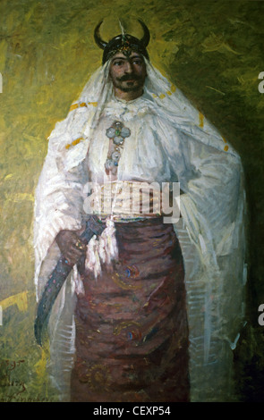 Porträtmalerei von Französisch romantischen Schriftsteller, Romancier & Marine Offizier Pierre Loti (Julien Viaud) (1850-1923) in orientalischer Tracht Stockfoto