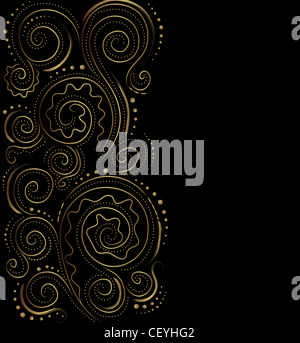 Design schwarz und gold verzierten Hintergrund Stockfoto