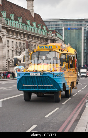 London Duck Tour Amphibienfahrzeug Stockfoto