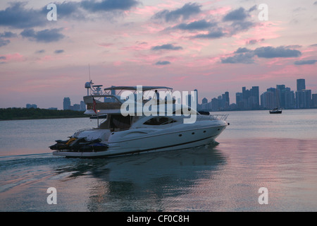 Yacht, Biscayne Bay Stockfoto