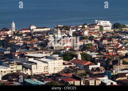 Panama-Stadt Altstadt, vom Ancon Hill gesehen. Republik von Panama in Mittelamerika Stockfoto