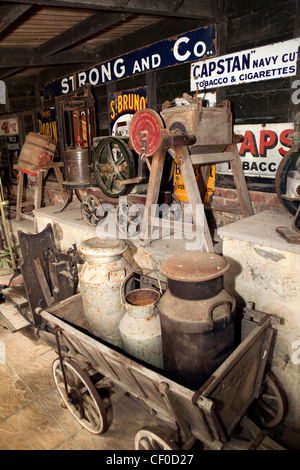 Großbritannien, England, Isle Of Wight, Arreton Old Village, Anzeige gestaltet von alten Landmaschinen Stockfoto