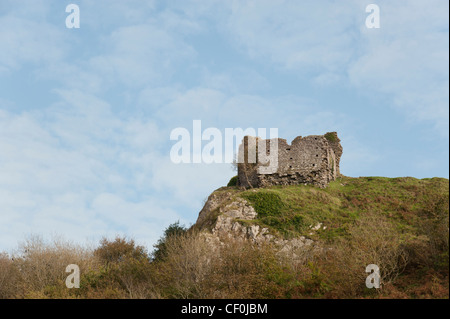 Die Ruinen der Pennard Castle, Halbinsel Gower, Wales Stockfoto