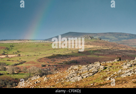 Ein Regenbogen über die Mauren erscheinen Stockfoto