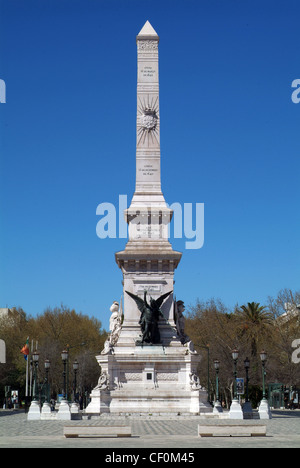 Praça Dos Restauradores, Lissabon, Portugal Stockfoto