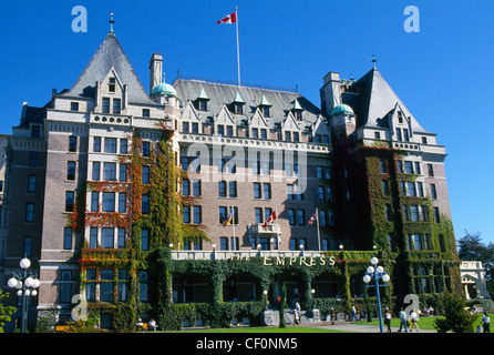 Das regal Empress Hotel ist ein Wahrzeichen Attraktion seit 1908 auf Vancouver Island in Victoria, der Hauptstadt von Britisch Kolumbien, Kanada gewesen. Stockfoto