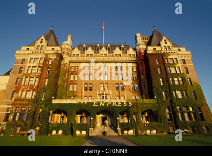 Das regal Empress Hotel ist ein Wahrzeichen Attraktion seit 1908 auf Vancouver Island in Victoria, der Hauptstadt von Britisch Kolumbien, Kanada gewesen. Stockfoto