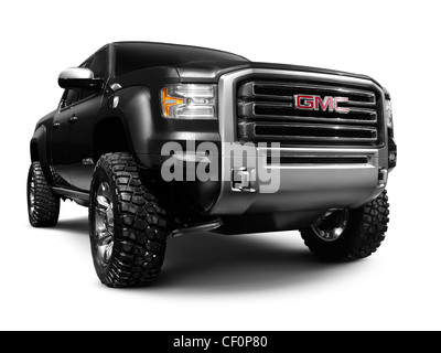 Lizenz und Drucke bei MaximImages.com - Black 2012 GMC Sierra All Terrain HD Concept Pick-up Truck. General Motors. Isoliert auf weißem Hintergrund Stockfoto