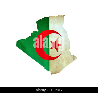 Karte von Algerien isoliert Stockfoto