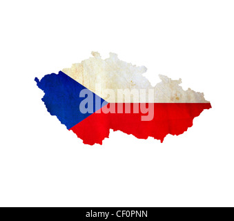 Karte der Tschechischen Republik isoliert Stockfoto