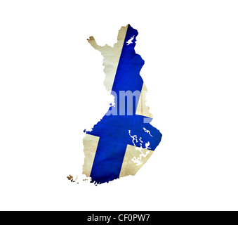 Karte von Finnland isoliert Stockfoto