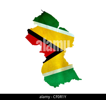 Karte von Guyana isoliert Stockfoto