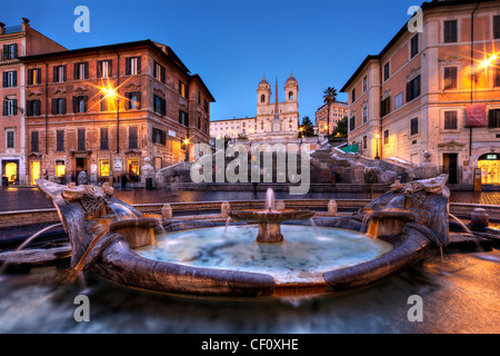 Spanische Treppe in der Dämmerung Rom Italien Europa Stockfoto