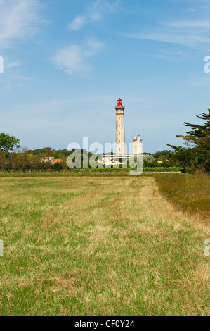 Leuchtturm der Wale (Phare des Baleines), Saint-Clément-des-Baleines, Ile de Re Stockfoto