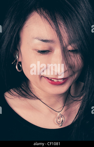 Nahaufnahme von einem asiatischen, junge schöne Frau Stockfoto