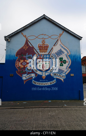 Wandbild für East Belfast protestantischen Boys, die Ulster Volunteer Force und der Royal Irish Rifles Stockfoto