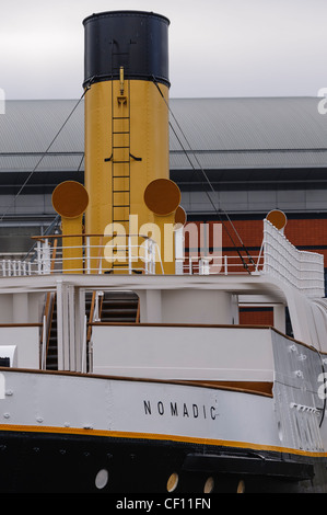 Das Nomadic, zart gebaut, um die Passagiere auf der Titanic in Cherbourg Fähre Schiff. Stockfoto