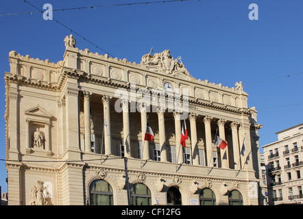 Das Palais De La Bourse beherbergt der Chamber Of Commerce in der französischen Stadt Marseille Stockfoto