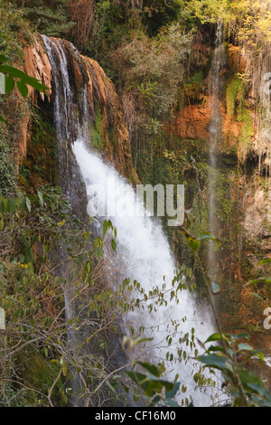 La Caprichosa Wasserfall in Monasterio de Piedra Natural Park, Provinz Saragossa, Aragon, Spanien. Stockfoto