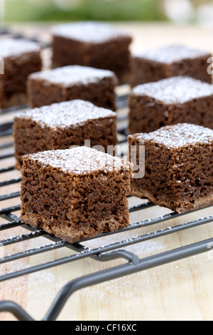 frische herrlich feucht Brownies mit einem tief fudgy Schokoladenaroma Stockfoto