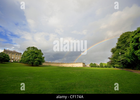 Ein Blick auf die Royal Crescent in Bad Stockfoto