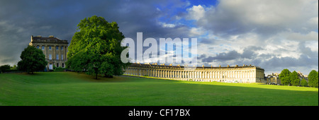 Einen Panoramablick über die Royal Crescent in Bad Stockfoto